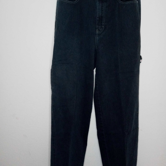Raw Edge Black Denim Carpenter Pants - Picture 3 of 6